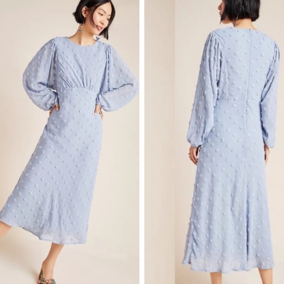 knee length dresses for ladies Ice Blue Mixed-Media Michaela Midi Dress main image 1